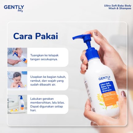 Inovasi Teknologi Untung Berkah GENTLY Baby Ultra Soft Baby Body Wash & Shampoo