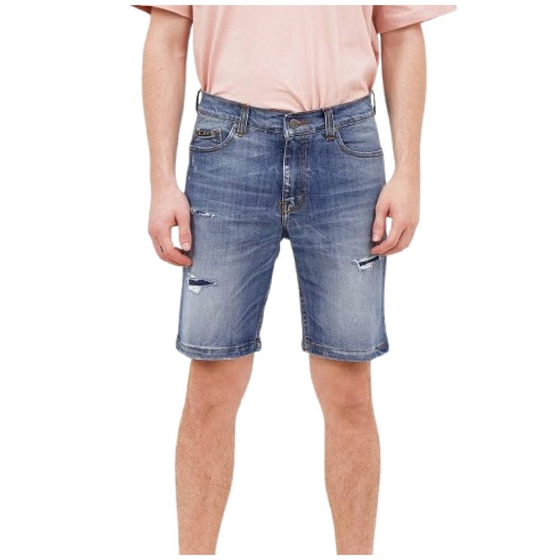 Eldove Short Denim Pants Ripped Medium Blue 1