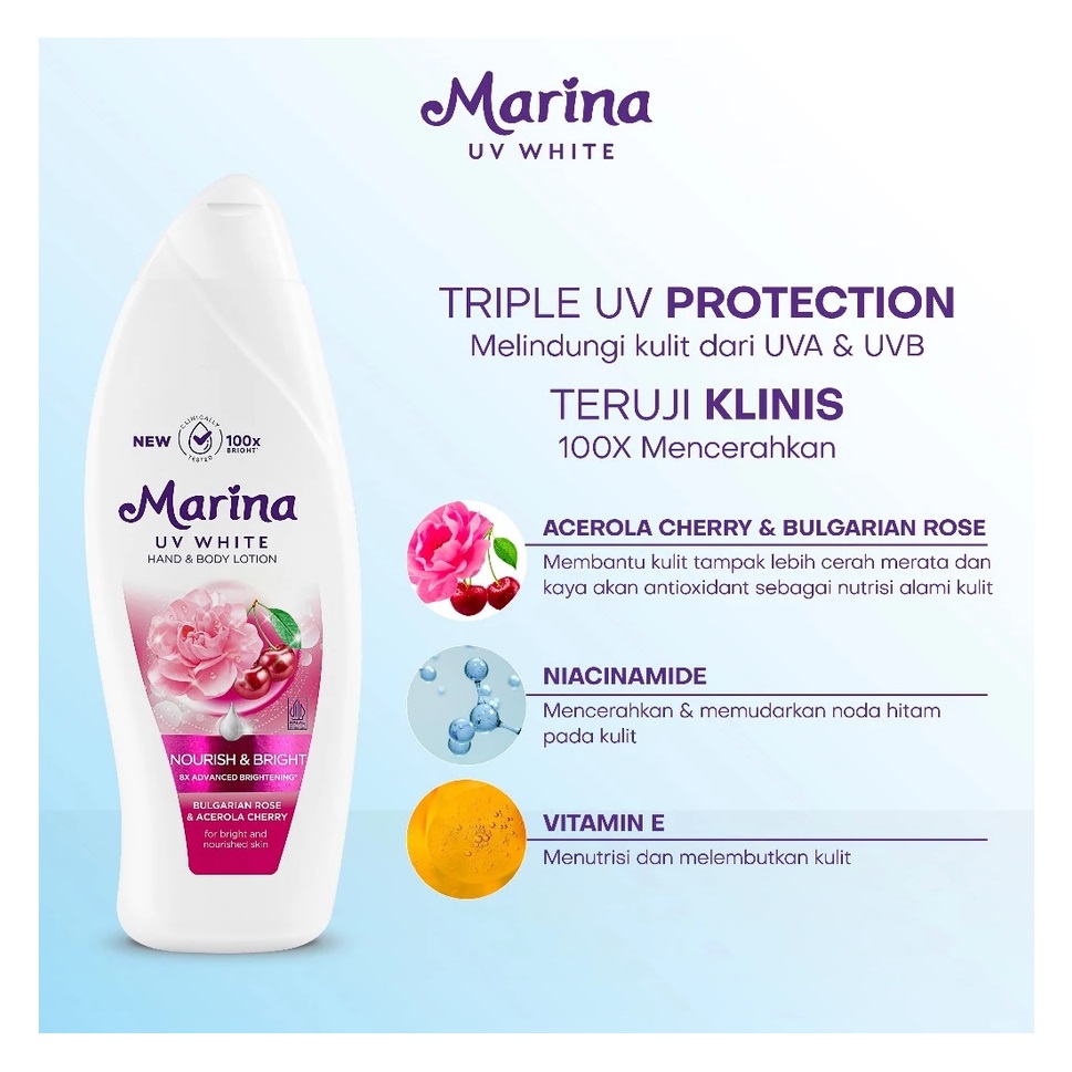 Tempo Scan Pacific Marina UV White Hand & Body Lotion Nourish & Bright