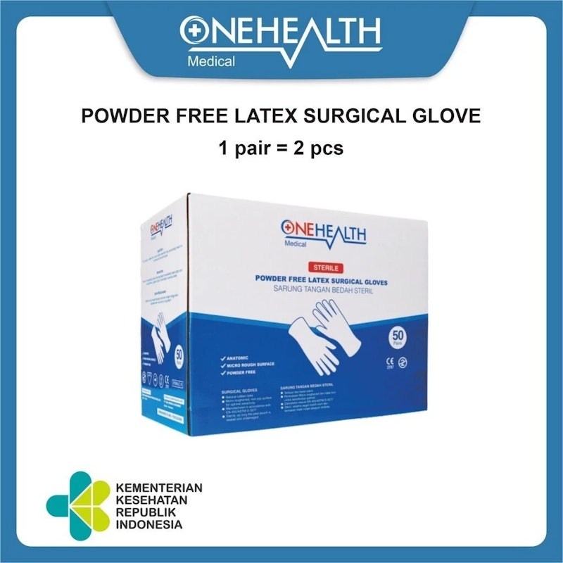 Onehealth Sterile Powder Free Latex Surgical Gloves 5