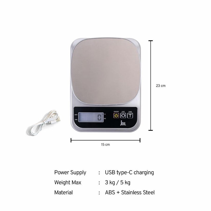 Joil Digital Stainless Steel Tare & Chargeable 4