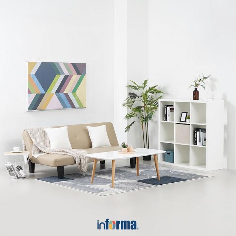 Informa Oakland Sofa Bed Kulit Cokelat Cappuccino 5
