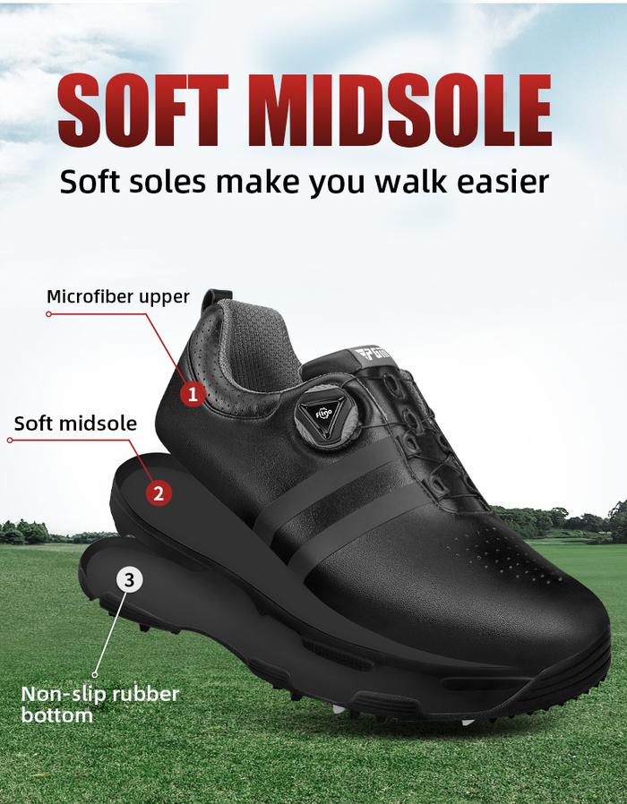 Prasetya Gema Mulia PGM Men's Golf Shoes Knob Shoe Lace