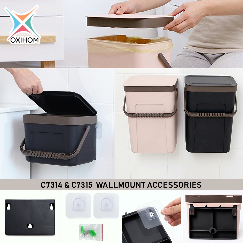 Oxihom Tempat Kotak Keranjang Sampah Plastik Trash Bin
