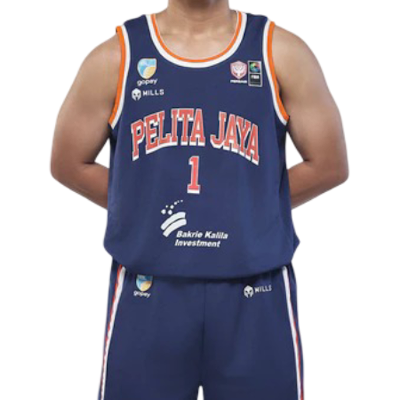 Mills Pelita Jaya Home Basketball Jersey Navy 1