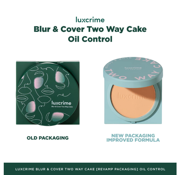 Luxury Cantika Indonesia Luxcrime Blur & Cover Two Way Cake Oil Control Custard