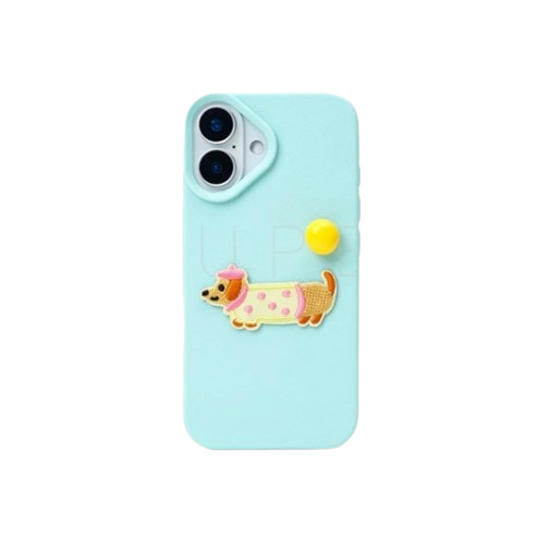 Simple Case with Sticker Doggy for iPhone 17 Tosca