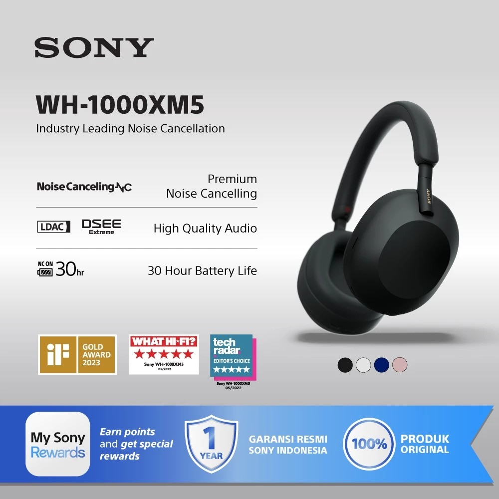 Sony Sony Headphone Noise Cancelling Nirkabel WH-1000XM5​