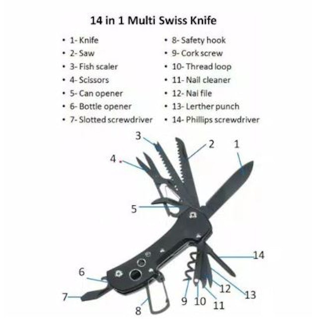14 in 1 Multi Swiss Knife