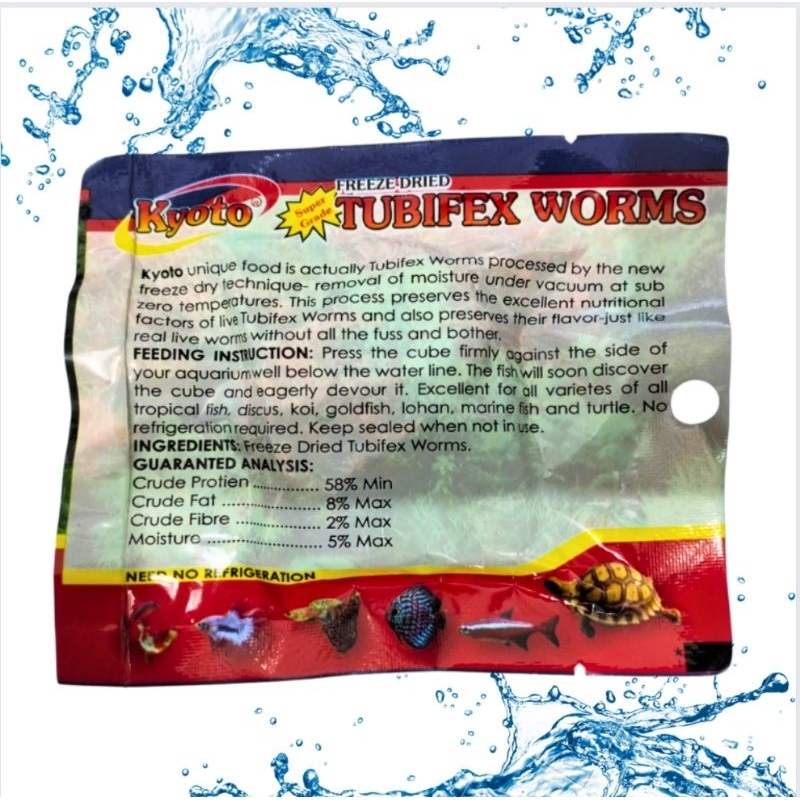  Kyoto Freeze Dried Tubivex Worms 5 gram