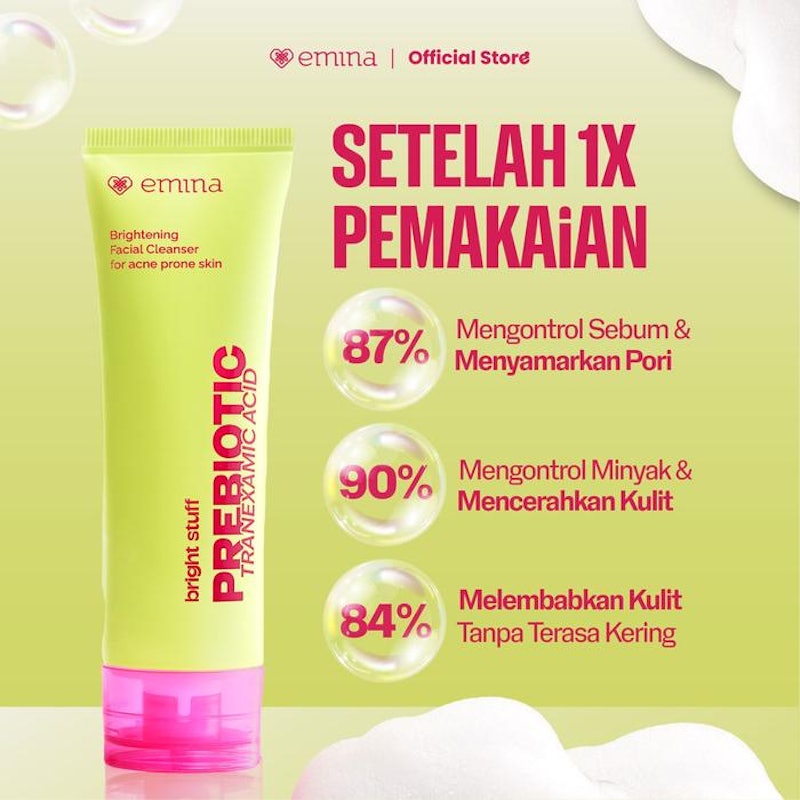 Bright Stuff Prebiotic Tranexamic Acid Brightening Facial Cleanser 3
