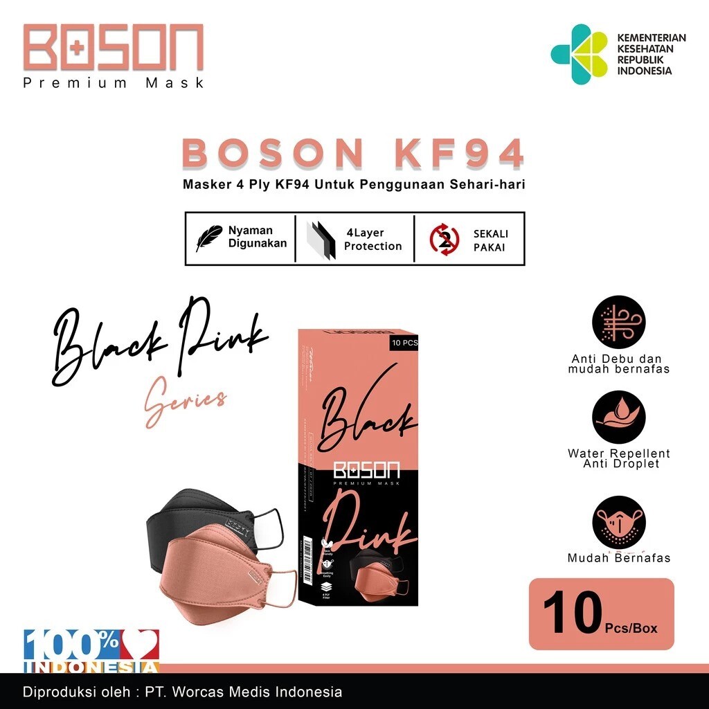 BOSON BOSON Black Pink Series Premium Masker KF94