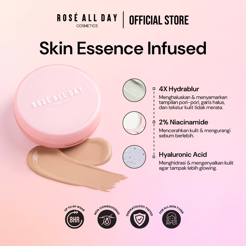  Rosé All Day The Realest Lightweight Essence Cushion Medium Neutral