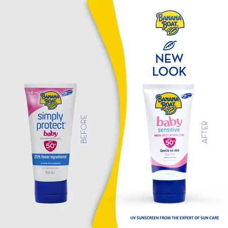 Edgewell Personal Care Brands BANANA BOAT Baby Sensitive Mineral Based Sunscreen Lotion SPF 50+ PA++++