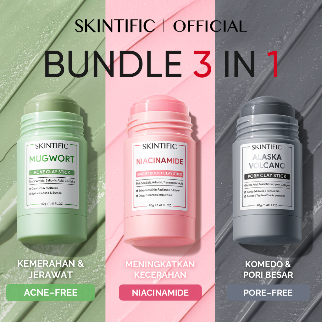 SKINTIFIC Cosmetics SKINTIFIC 3PCS Clay Stick All Varian