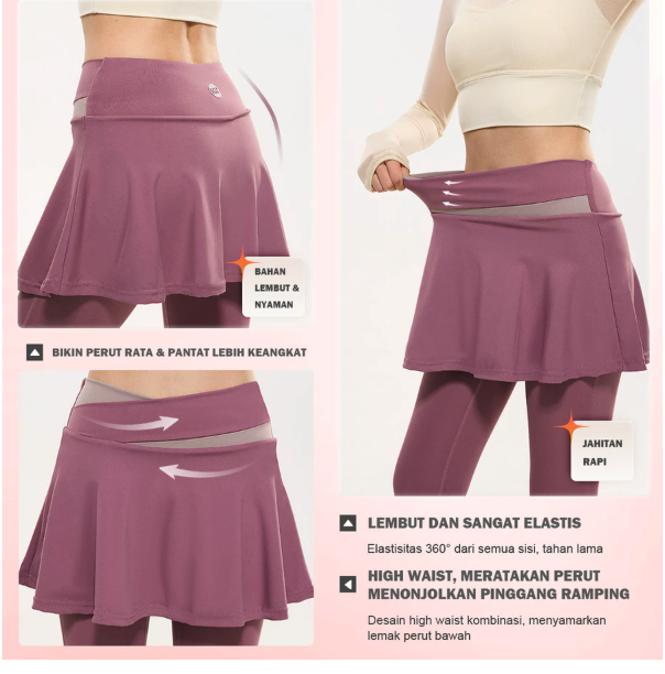  KKTOP Celana Yoga High Waist Dua Lapis