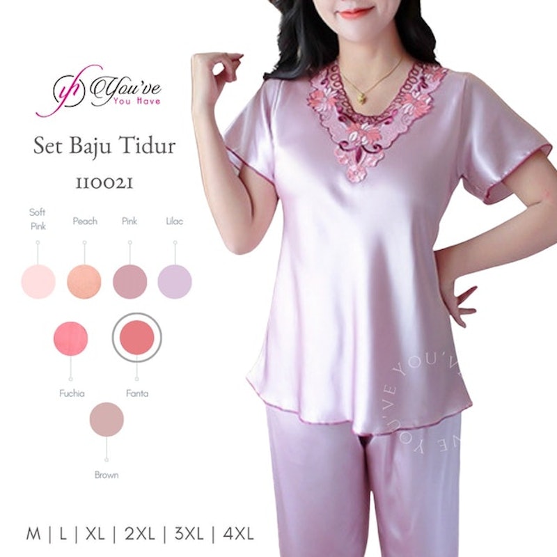 Set Baju Tidur Satin 110021 1