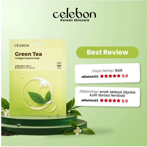 HLMC  Célebon Green Tea Collagen Essence Mask