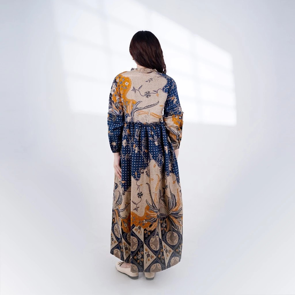 Trusmi Group Batik Trusmi Gamis Batik Alisan Motif Burung Kombinasi 