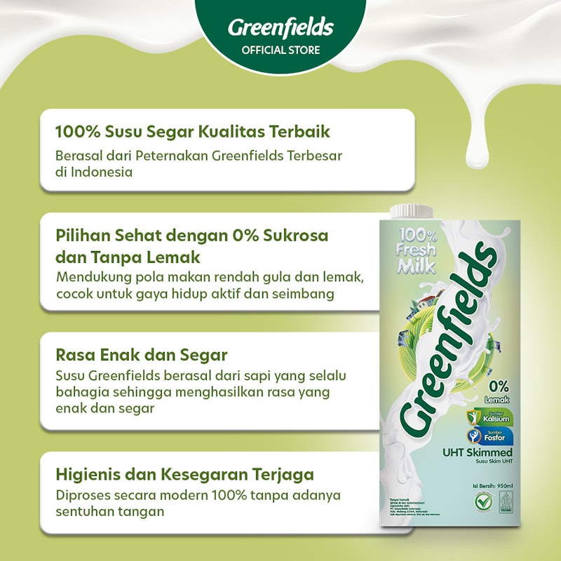 Greenfields UHT Skimmed 950 ml 4