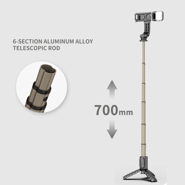 Bestool Q10S Tongsis Bluetooth with Fill Light Tripod