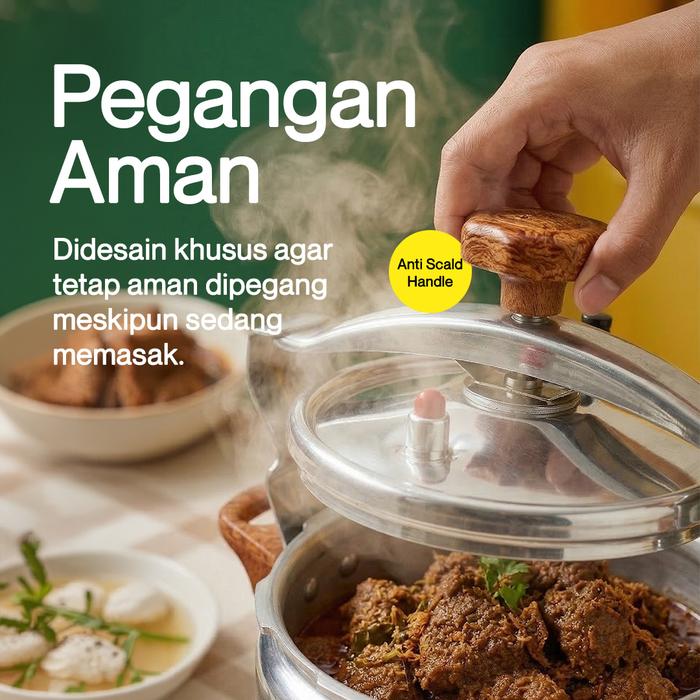 Oxone Presto Panci Daging Alumunium Pressure Cooker 12 Liter OX-2012