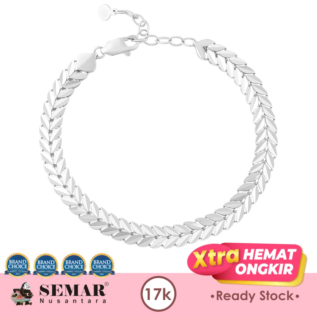 Willow Leaf Bracelet White Gold 17K 