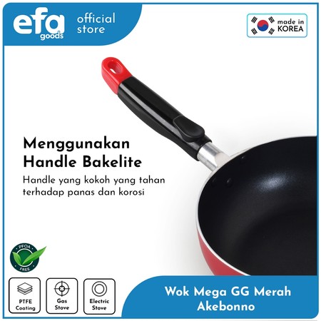  Efa Goods Wok Mega GG Merah Akebonno 28 cm