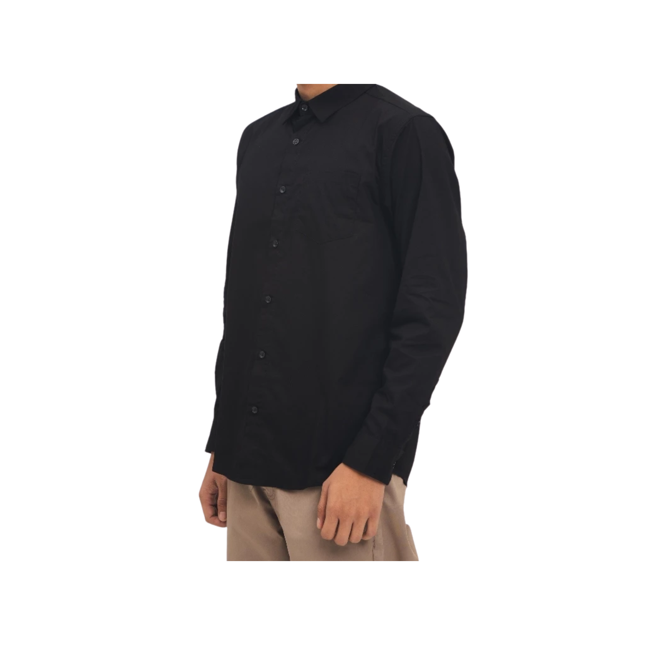 Multi Karya Garmentexindo M231 Kemeja Pria Basic Polos Oxford Panjang Warna Hitam  1468D