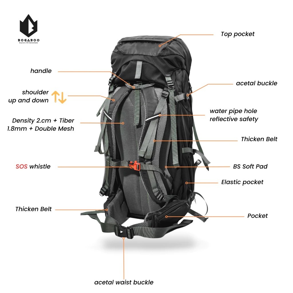 Bogaboo Indonesia Bogaboo Morigus 60L + Cover Bag Carrier Ultralight