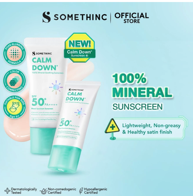 Royal Pesona Indonesia SOMETHINC Calm Down 100% Mineral Soothing Sunscreen SPF 50+ PA++++