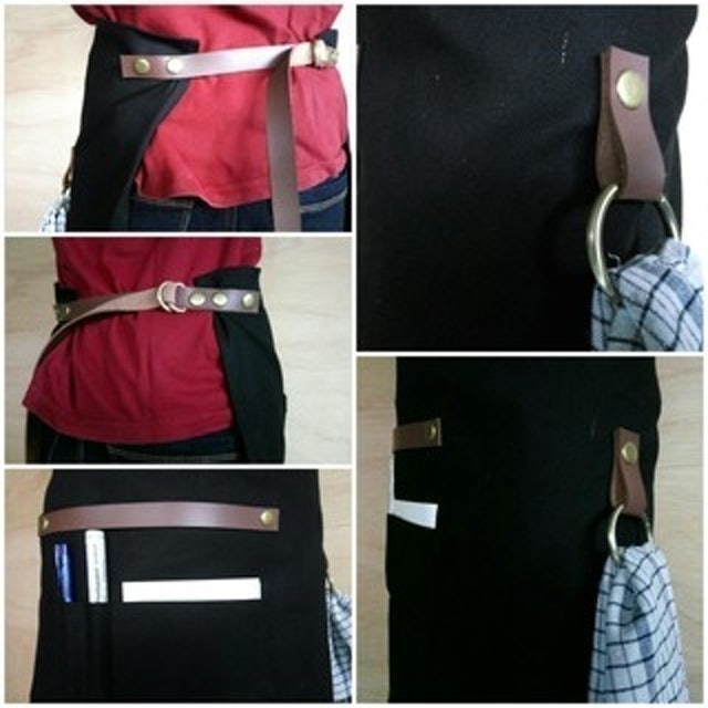 Half Apron Canvas and Synthetic Leather 