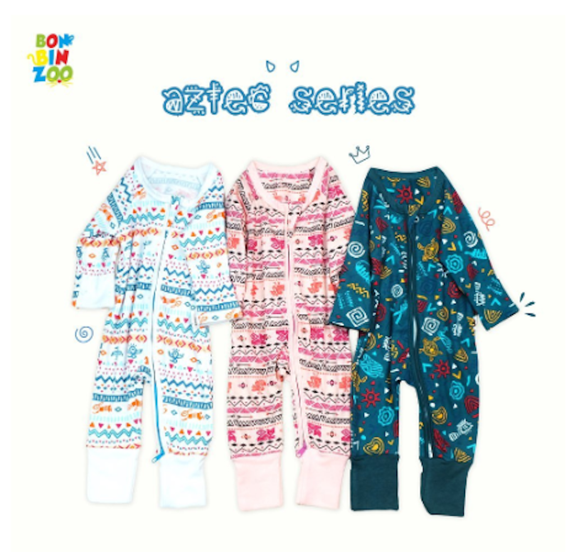 Bon Bin Zoo Sleepsuit Ritsleting Anak Bayi Laki-laki 0-3 Tahun 2
