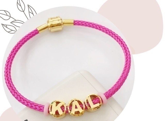 Gelang Tali Inisial Nama Emas