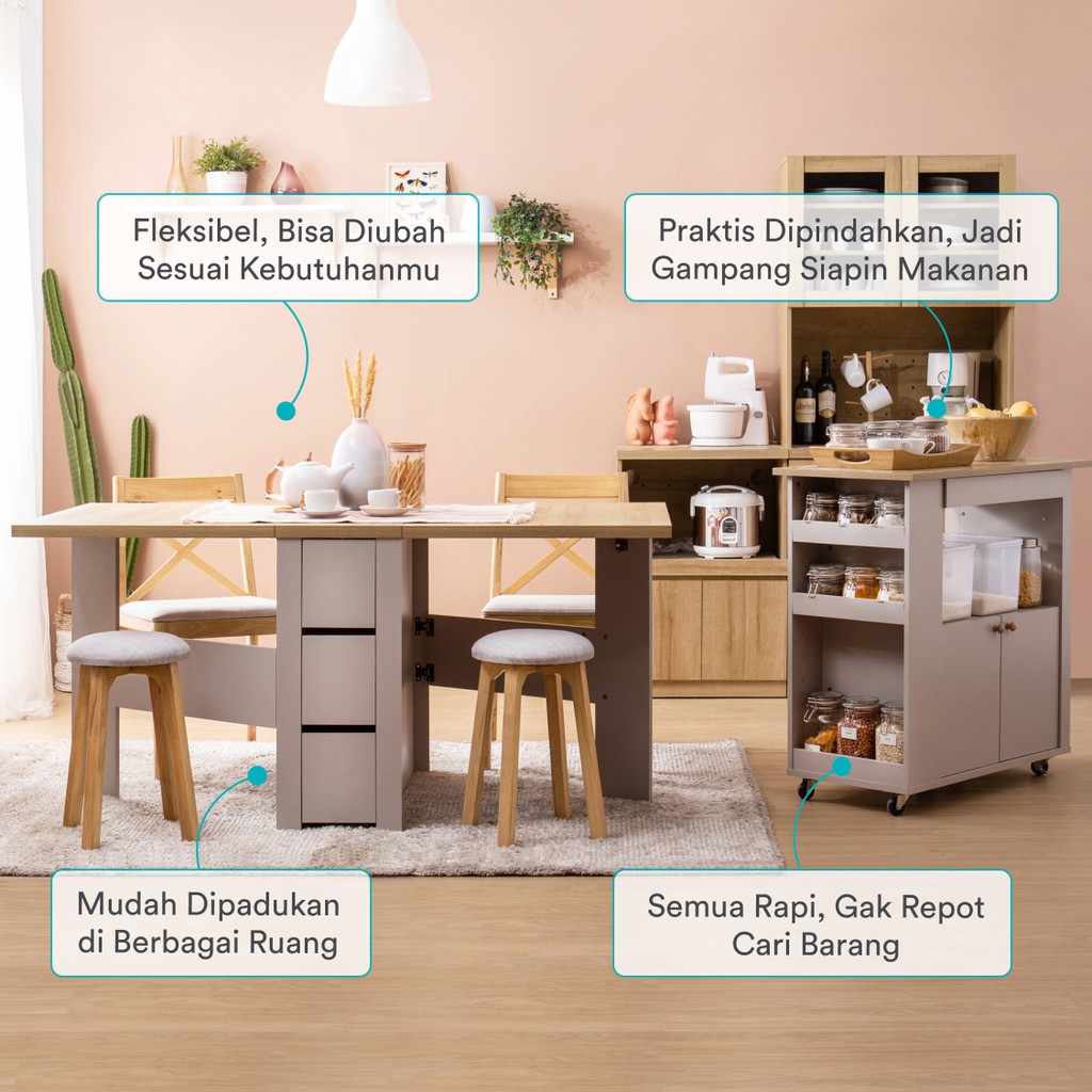 Heim Studio YVER Meja Makan Multifungsi 3