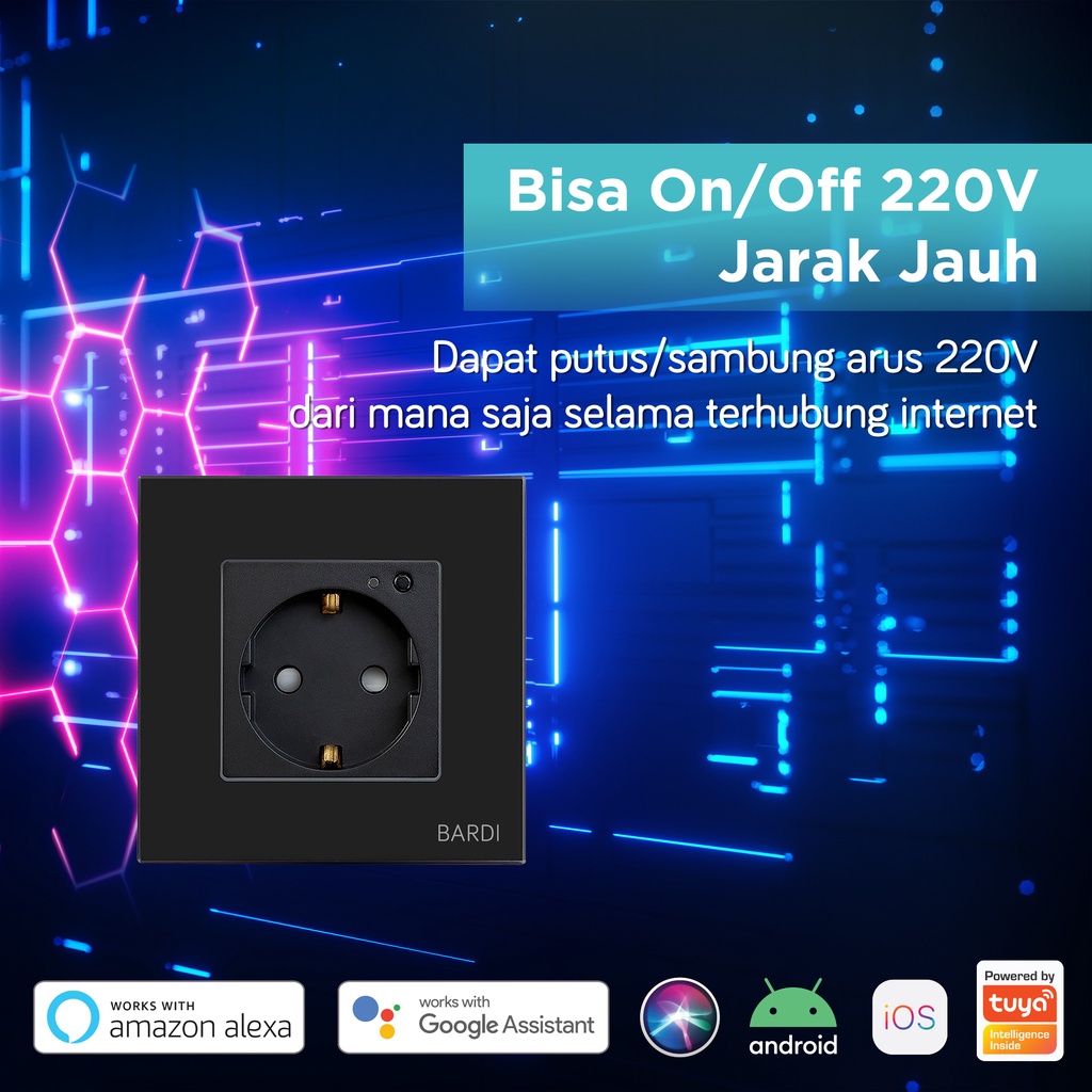 BARDI Solusi Otomasi BARDI Smart Wall Socket WiFi EU
