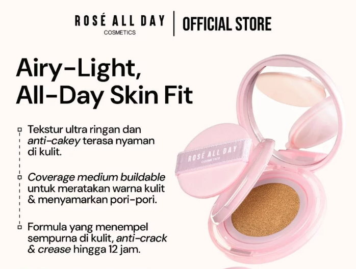 Rose Cosmetics International Rosé All Day The Realest Airyfit Glow Cushion Honey