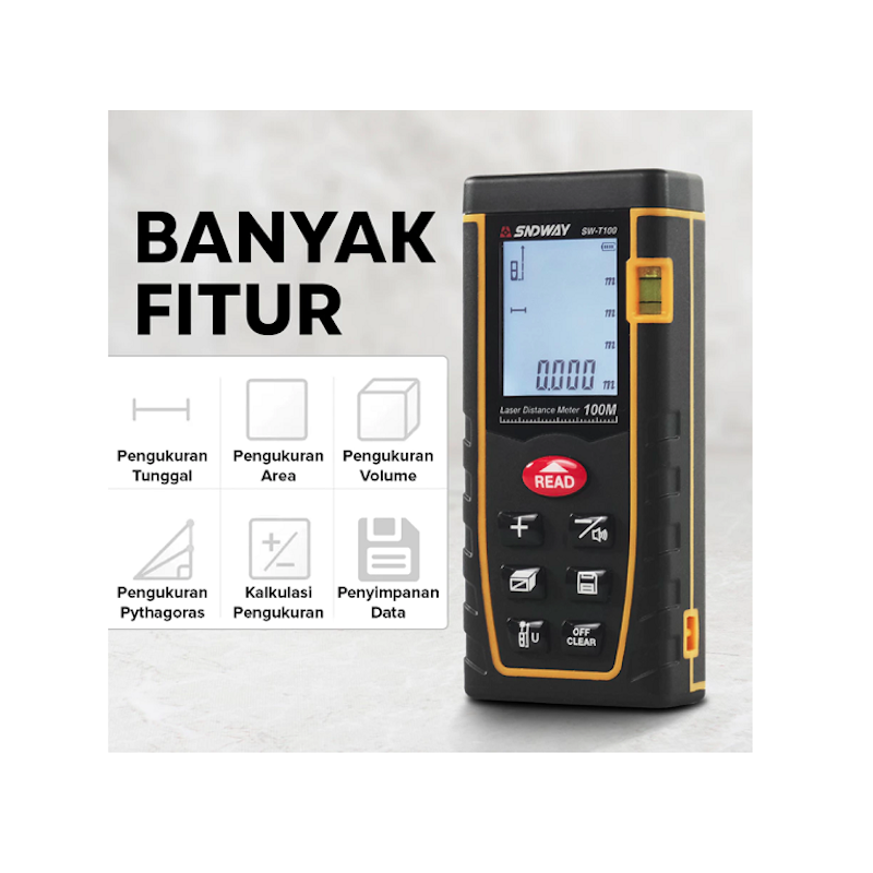SNDWAY Meteran Laser Digital Distance 100 Meter 2
