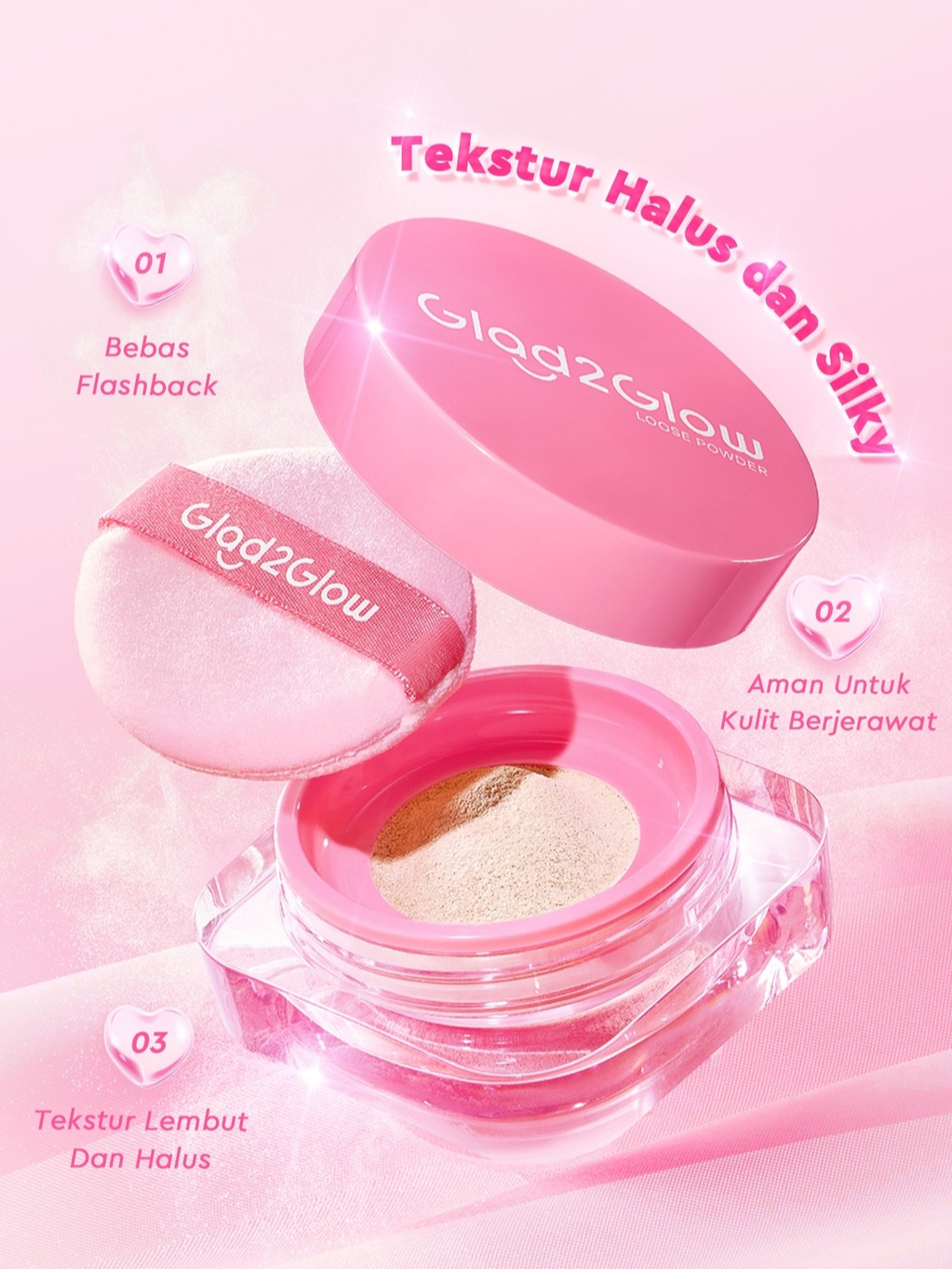 Glad2Glow Perfect Blur&Cover Loose Powder 03 Honey 2