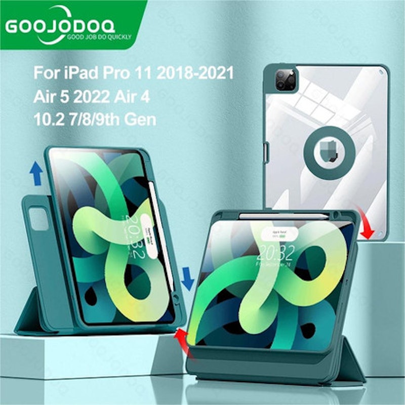 Goojodoq Upgraded Tablet Case 360 Degree Rotating for iPad Series 2
