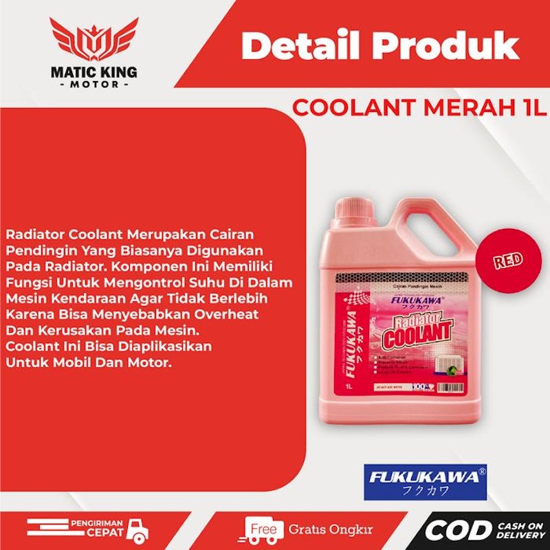 Fukukawa Radiator Coolant Red 1 Liter 3