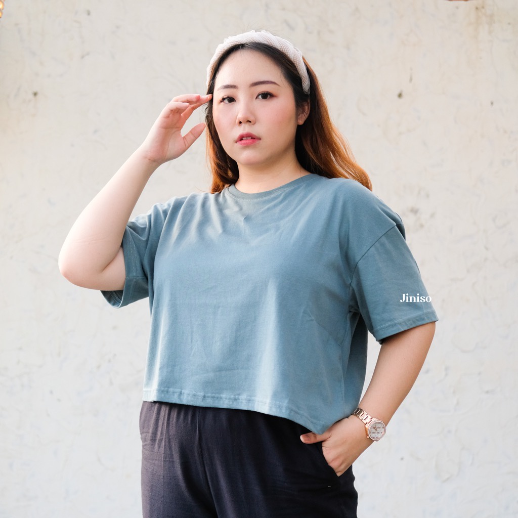 Big Size Crop Top Oversize Tee T-Shirt