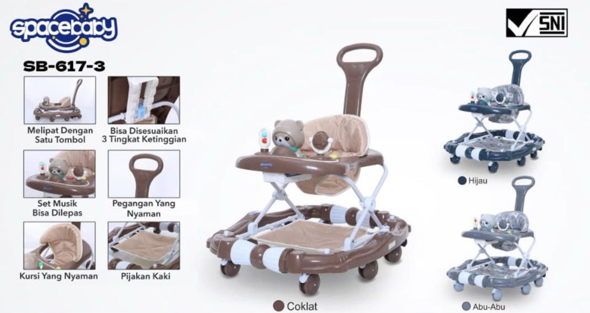 Pacific Indah Pratama Spacebaby Baby Walker SB-617-3