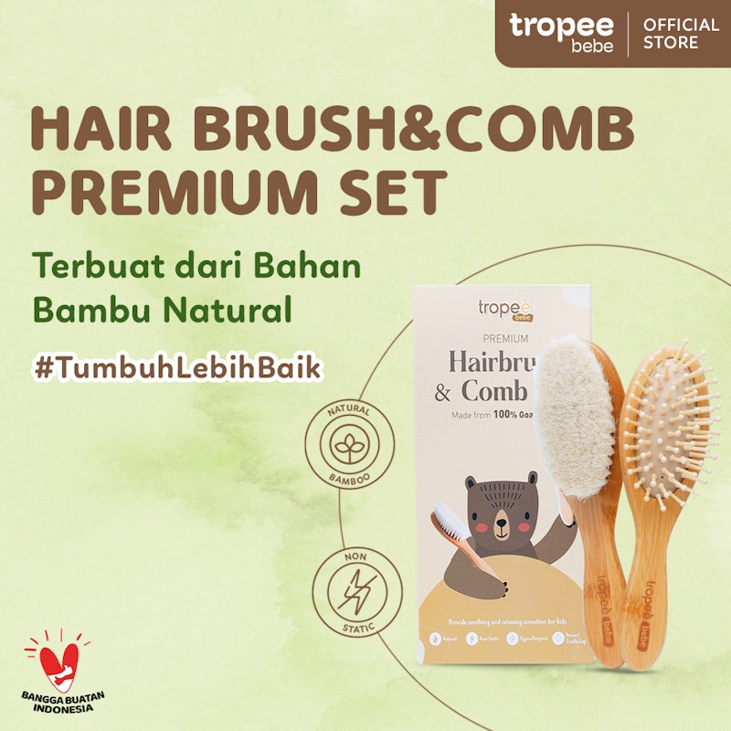 Tropee Bebe Premium Hairbrush & Comb Set 2