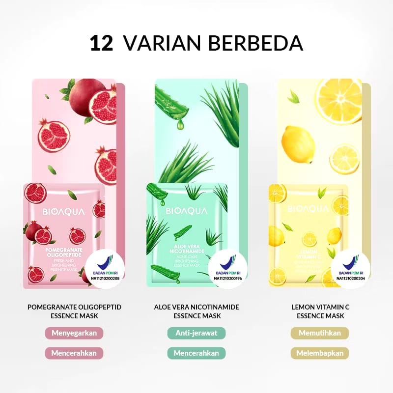 Permata Indo Kav BIOAQUA Pomegranate Oligopeptid Essence Mask