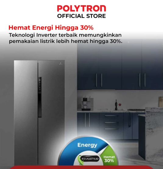 Hartono Istana Teknologi Polytron Kulkas Side By Side Polytron 2 Pintu New Belleza Inverter PRS 460B