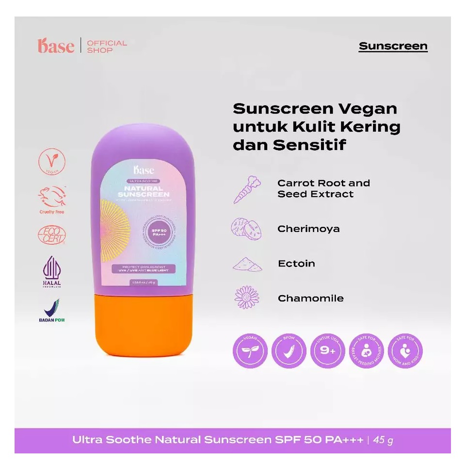  BASE Ultra Soothe Natural Sunscreen SPF 50 PA+++