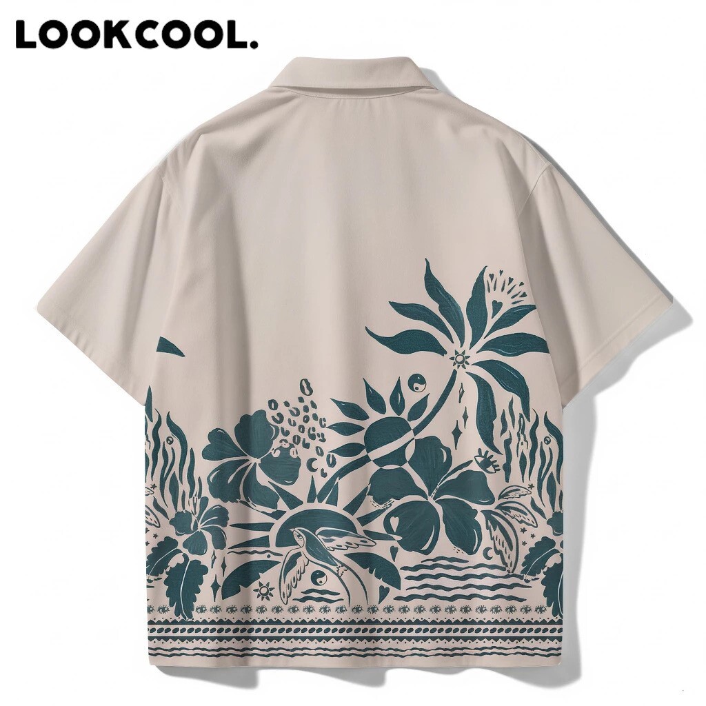  LOOKCOOL Kemeja Pria Motif Hawaiian