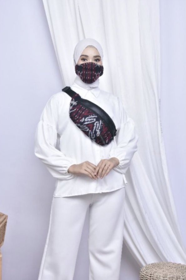 Dakara Indonesia Dakara Indonesia Waist Bag + Masker Tenun Ikat 