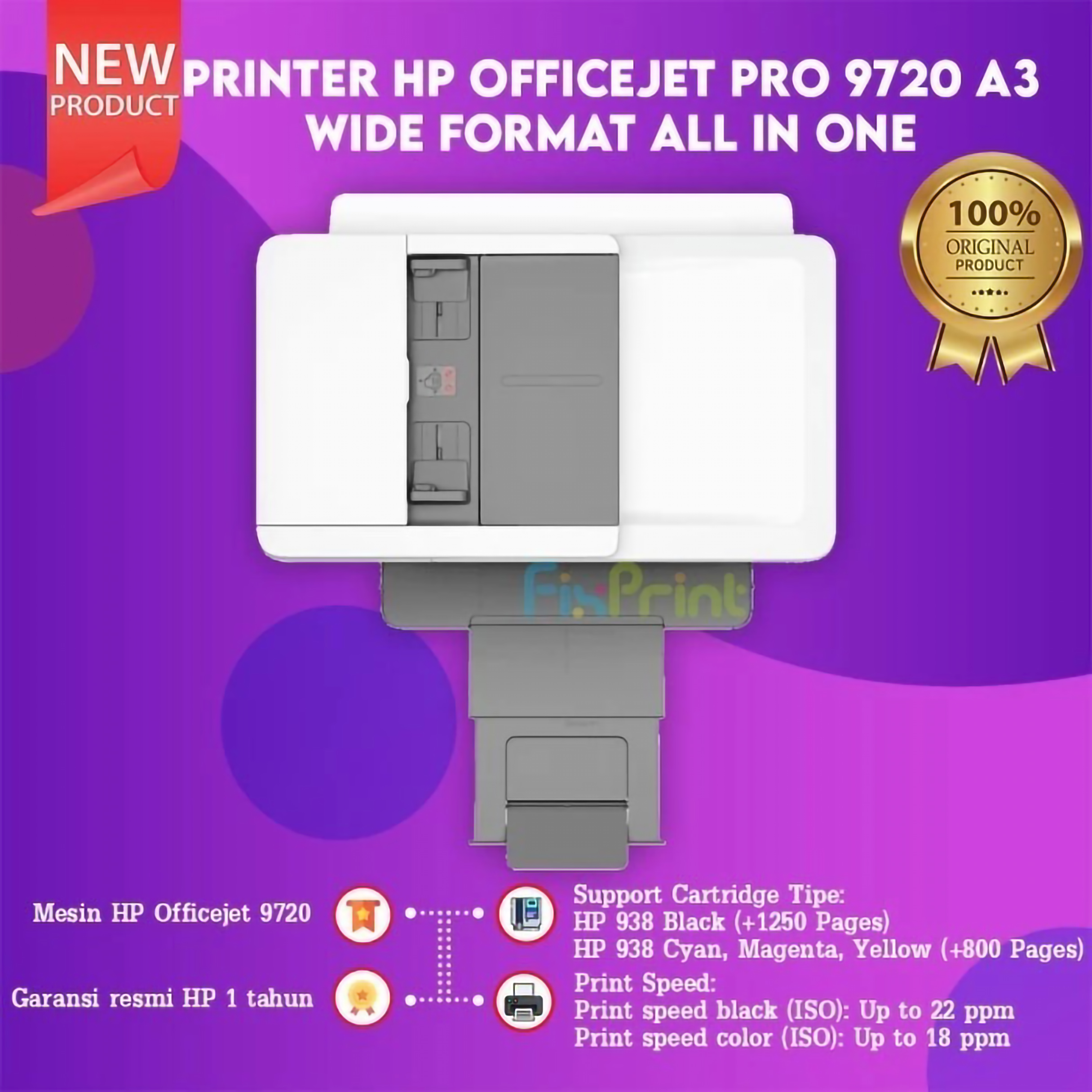 HP HP OfficeJet Pro Wide Format All-in-One Printer 9720